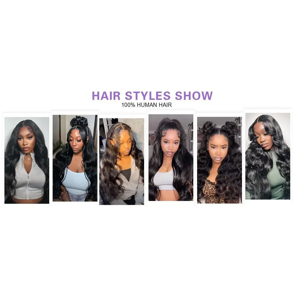 Tahikie 7x6 HD Lace Glueless Human Hair Wig Body Wave 250% Density